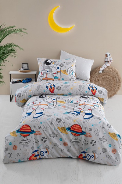 Beğenal Set de lenjerie de pat pentru o persoană Ranforce Light (Astronaut).