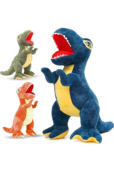 AYEBIA لعبة ديناصور محشوة، وسادة حيوان تي ريكس المحشوة، وسادة ديناصور ناعمة 4...