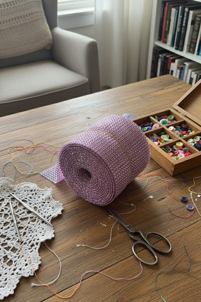 Çt Çeyizci Tekstil شريط بلاستيكي من الحجر الزخرفي الوردي 24 صف من الأحجار بطو...