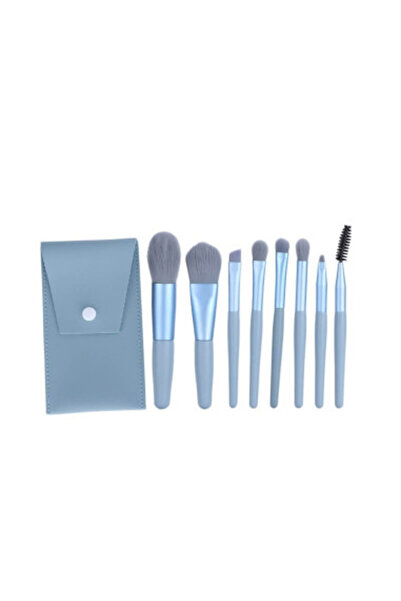 Total Pro Beauty Mini Makeup Brushes Set Soft Blue - 8 pcs