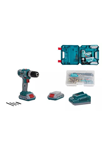 TOTAL - Cordless Hammer Drill 20V 2.0Ah Li-Ion P20S (2 Batteries)