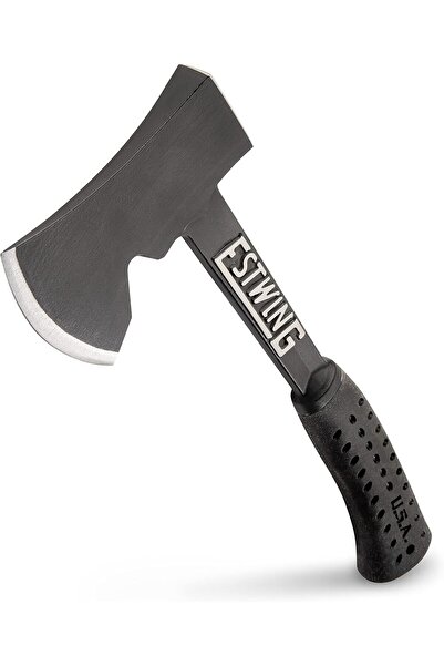 estwing Camper Axe - 14-inch Small Hatchet, Forged Steel Head with Shock-Reduction Handle (EB-25A)