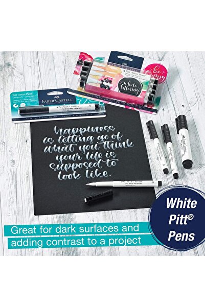 genernic Faber-Castell Artist White Pitt Marker Set - 4 Opaque White Markers, Bold Tip