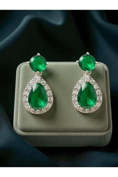 Mira Glam Metal earrings with zirconia stones