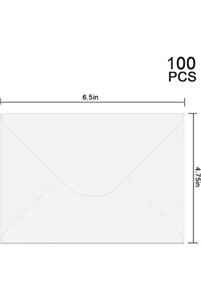 genernic A6 Invitation Envelopes by YINUOYOUJIA, Pack of 100, 10.16×15.24 cm, White