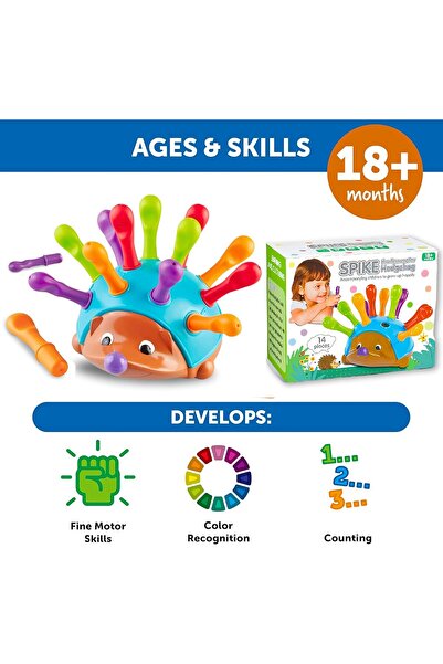 AYEBIA Spike The Fine Motor Hedgehog-14 Piece Toddler Learning Toys, Fine Motor Skills and Sensory Toy