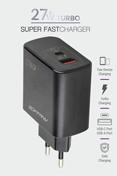 Soffany SY-226 USB-A + USB-C Süper Hızlı Şarj Başlığı