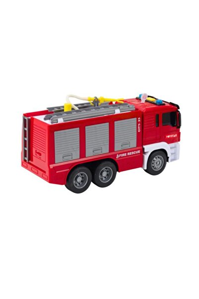 Tıfıl Toys Friction-Powered 1:12 Scale Fire Truck with Sound and Light, Water Spray, Double Ladder, Full Function, Educational Children's Toy.