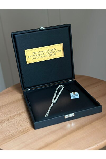 Kehribarstore Gümüş Tesbih 925 Ayar Gümüş Özel Yazılı Erkek Hediye Sertifikal...