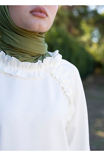 Mayovera Hijab Tracksuit Top - Ecru