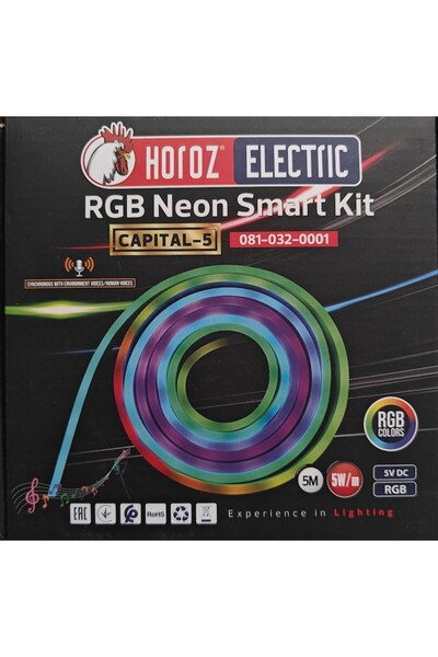 Horoz Electric KIT Neon LED Light Strip, HOROZ, rainbow effect, waterproof IP65, RGB, 5 m, multicolor
