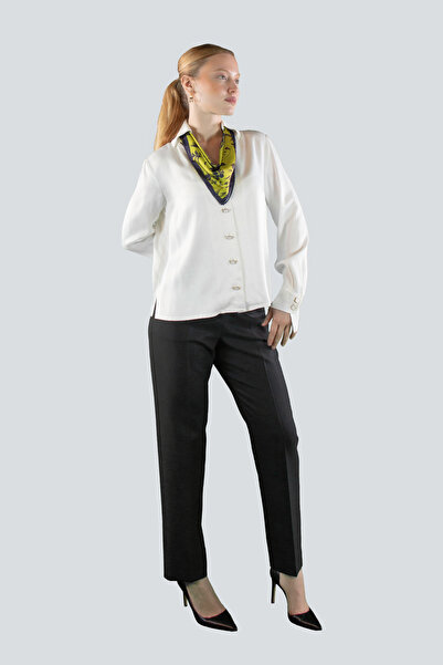 IDYL Stand-Up Collar Scarf Satin Blouse