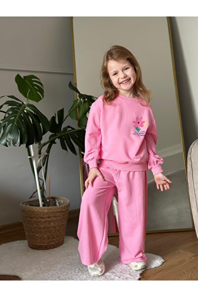 CoolCix New Season Transitional Cotton Loose Wide-Leg Floral Print Top and Bottom Set