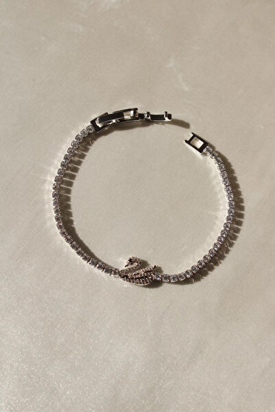 Harlofia Jewelry Steel Swan Detailed Waterway Bracelet