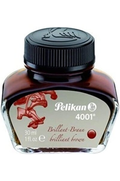 Pelikan 4001 Fountain Pen Ink Bottle, Brilliant Brown, 30 ml, 1 Count (311902)