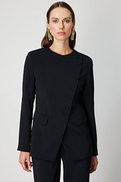Mi Pret a Porter Mi Asimetrik Düğmeli Ceket