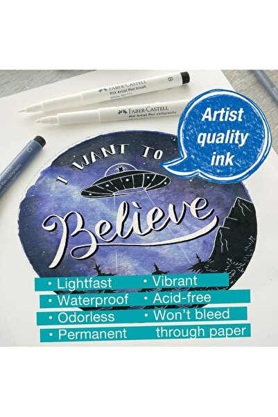 genernic Faber-Castell Artist White Pitt Marker Set - 4 Opaque White Markers, Bold Tip