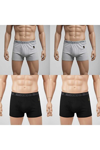 Qulothes Erkek 4'Lü Pamuklu Likralı Esnek Kumaş Karışık Boxer