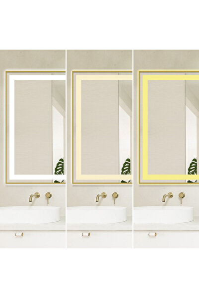 ELİT'S Oglindă de baie LED premium, dezaburire, senzor tactil, 120x80 cm, ram...