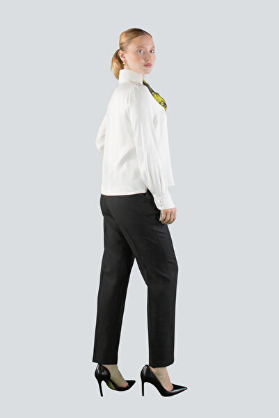 IDYL Stand-Up Collar Scarf Satin Blouse