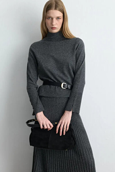 Gusto Wool Knit Blouse - Anthracite