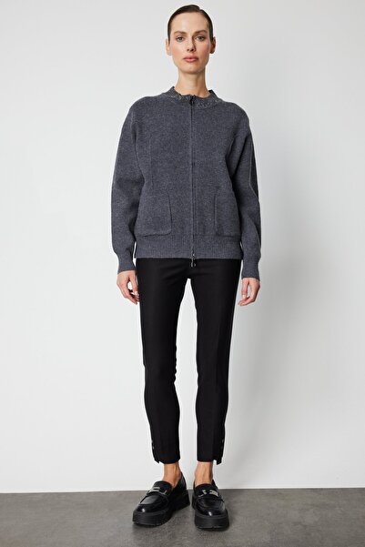 ON Cardigan with Stone Collar and Zipper