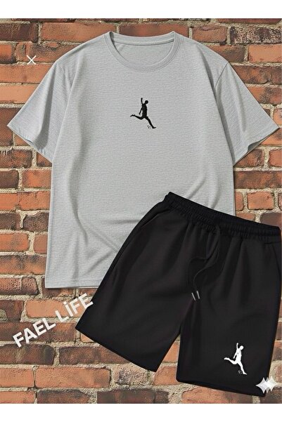 FAEL LİFE Unisex Loose Fit T-Shirt Shorts Football Player Print Team