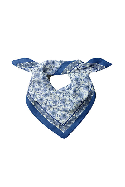 Sultan İpek Çiçek Desenli Fular / Bandana 52x52