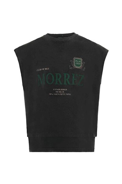 MORREZ Club Of Rez Antrasit Yıkamalı Tank Top