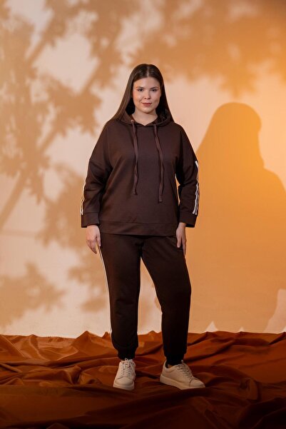 Roxxlen Двукомпонентен спортен екип с качулка за големи размери