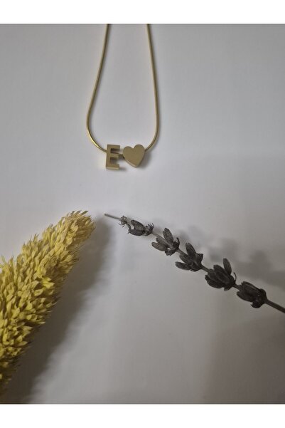 alias takı Kişiye Özel E Harfli Çelik Kolye - Kadın &| Paslanmaz Altın Kaplam...