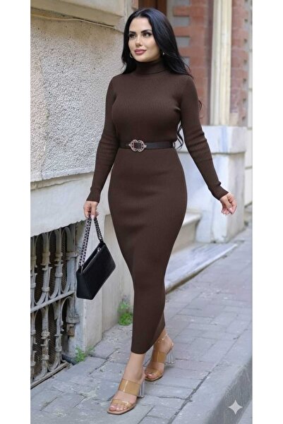 Cemre Life Νέο φόρεμα πλεκτό με στυλό διπλό λαιμό