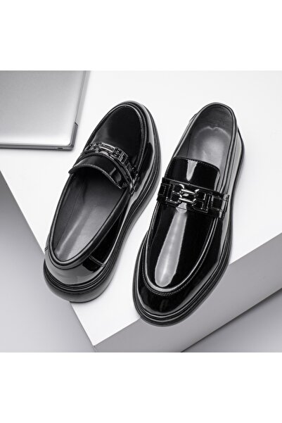 BMoD Men's black loafers with glossy appearance MOD11685