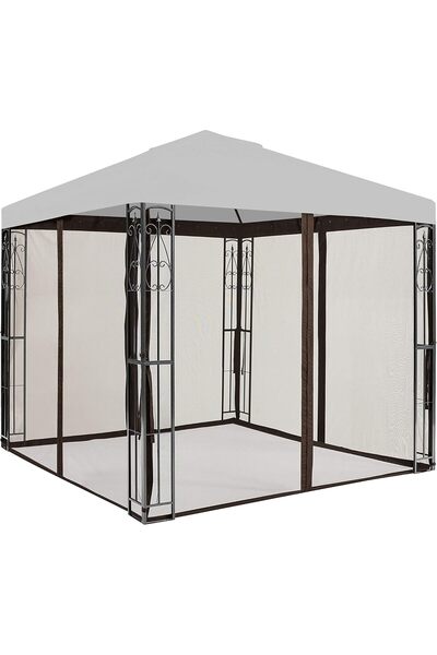 Generic APEX GARDEN Replacement Mosquito Net for Gazebo, Universal Fit 3×3 m (8×8) - Brown