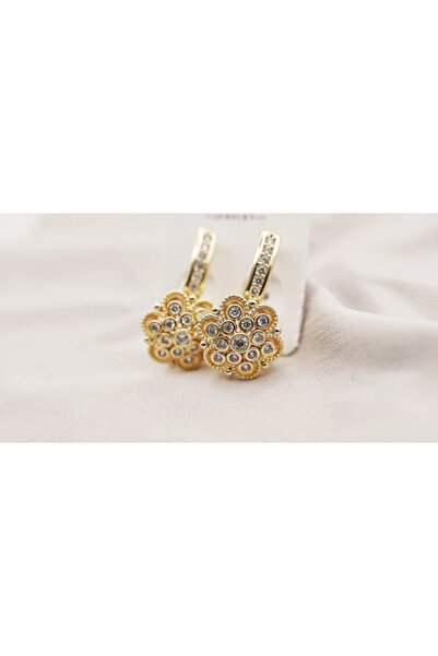 XUPING JEWELRY 18k Gold-Plated Earrings with Zirconia Crystals