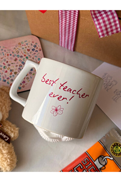 glowoow Best Teacher Ever Yazılı Beyaz Öğretmenler Günü Hediyesi Seramik Kupa...