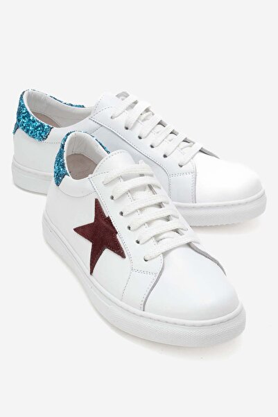 Zeynep Sıradağlı Pantofi sport Brendon din piele naturală pentru femei, alb-b...