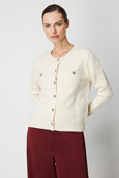 ON Embossed Crew Neck Cardigan