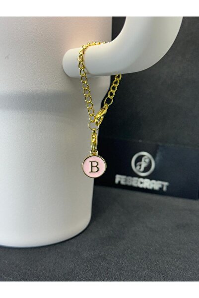 FESECRAFT B Letter Pink Charm Stnly Quencher Compatible Thermos Accessory Bag Accessory