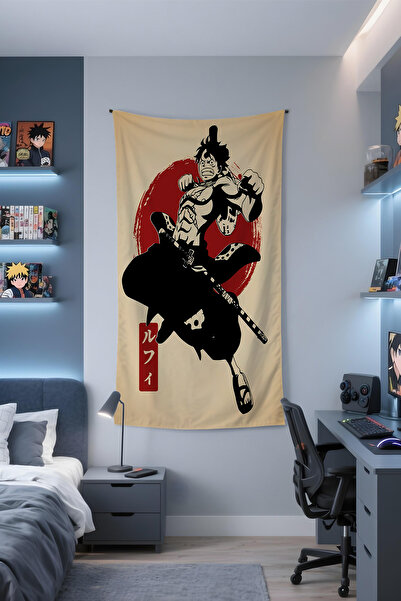 Etnik Dekor One Piece Monkey D. Luffy Digital Print Wallpaper