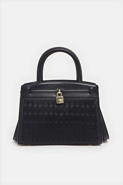 REDTAG Women Black Quilted Handbag