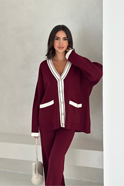 Noi Belis Oversize Pocket Detailed Knitwear Bottom-Top Set Aw25Au0022