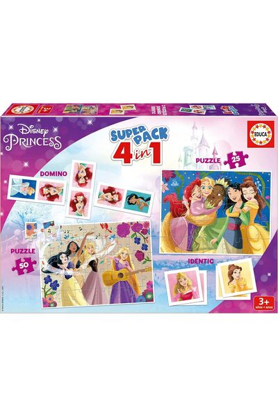 EDUCA Super Pack 4-in-1 Disney Princess Puzzle by (19683)