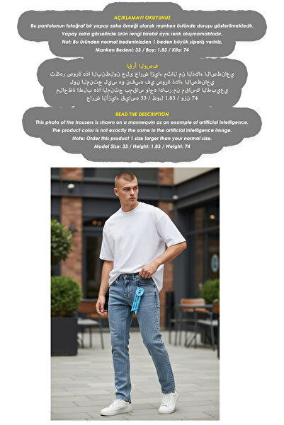 Denim Republic Men's Light Blue Denim Jeans Denim Pants Slim Fit Slim Fit