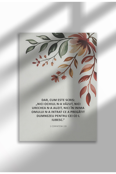 21mxm Religious Canvas Poster in Romanian Language – Unframed Digital Print on Canvas - No Eye Has Seen