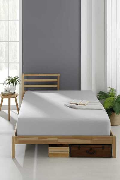 Valezium Gray Elastic Fitted Sheet (Without Pillow)
