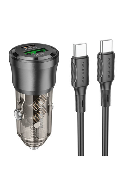Borofone Încărcător auto cu port dublu USB-A/C 38W, Journey, BZ25