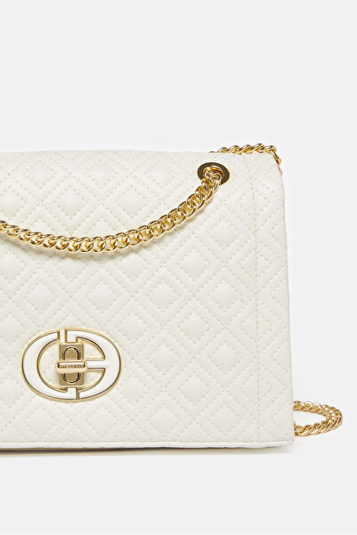 REDTAG Women White Quilted Messenger Bag