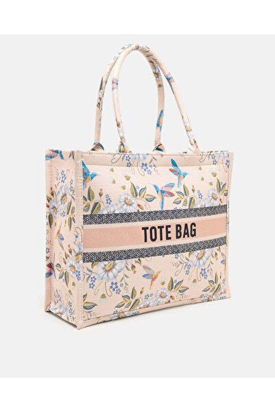 REDTAG Women Beige Printed Tote Bag