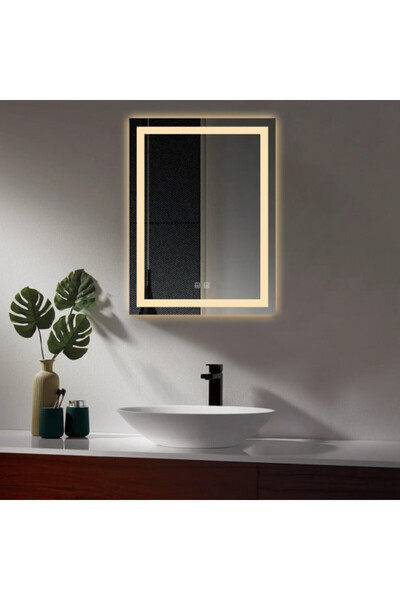 Smack Elit's Premium LED Bathroom Mirror with Demister and Touch Sensor - Cold/Warm/Neutral Light - 60x80